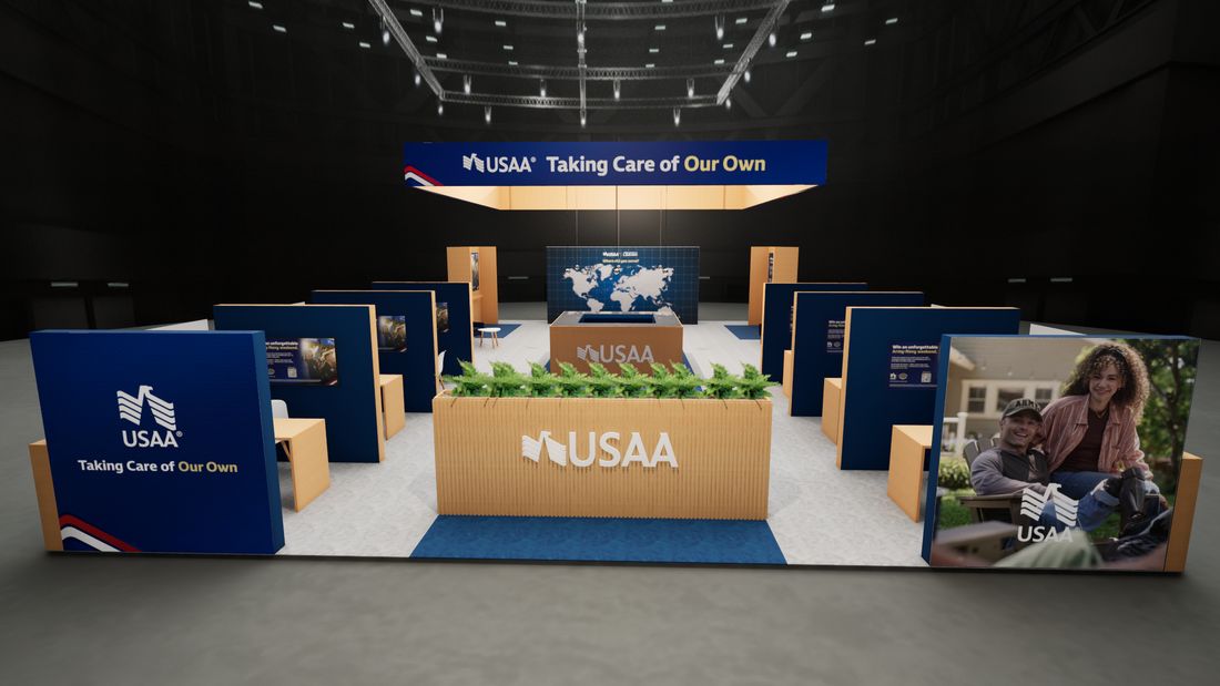 USAA modular trade show environment, rendering